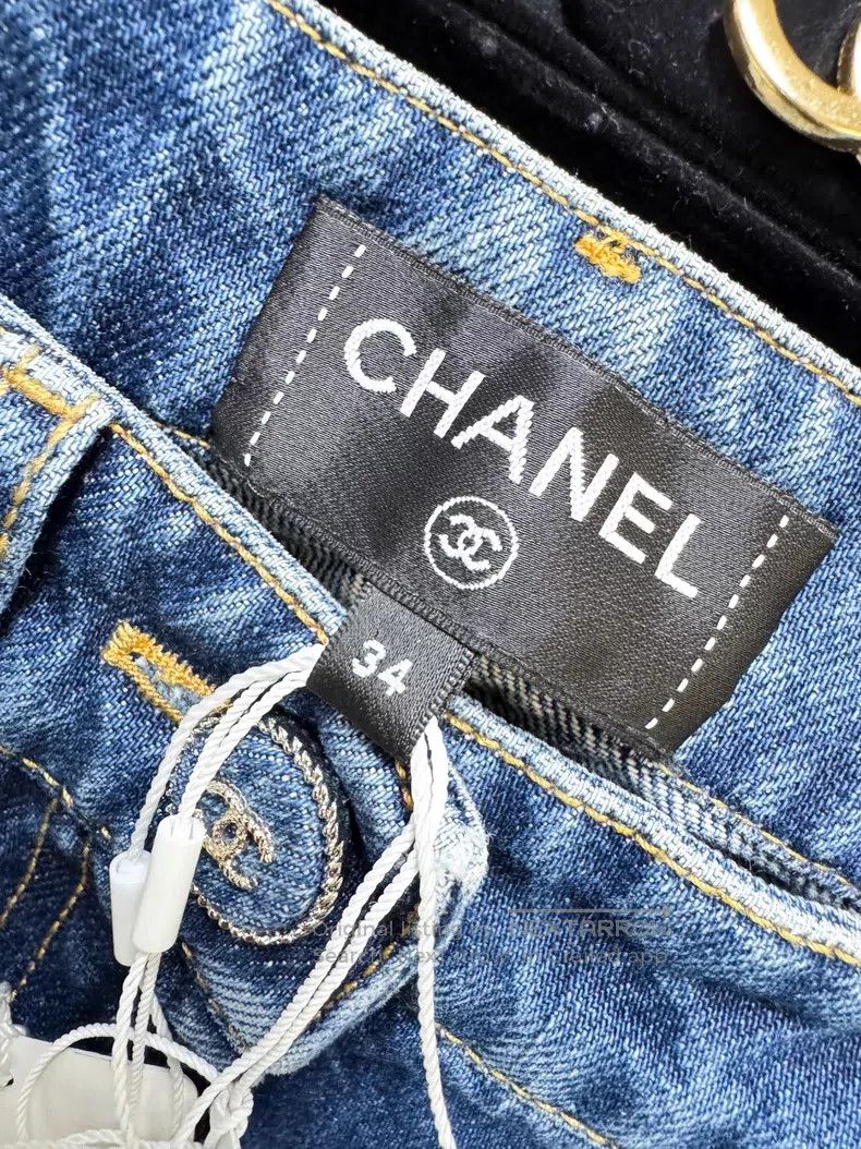 Chanel Chanel Love embroidery graffiti blue straight jeans trouse Size 42" / US 20 - 5 Thumbnail