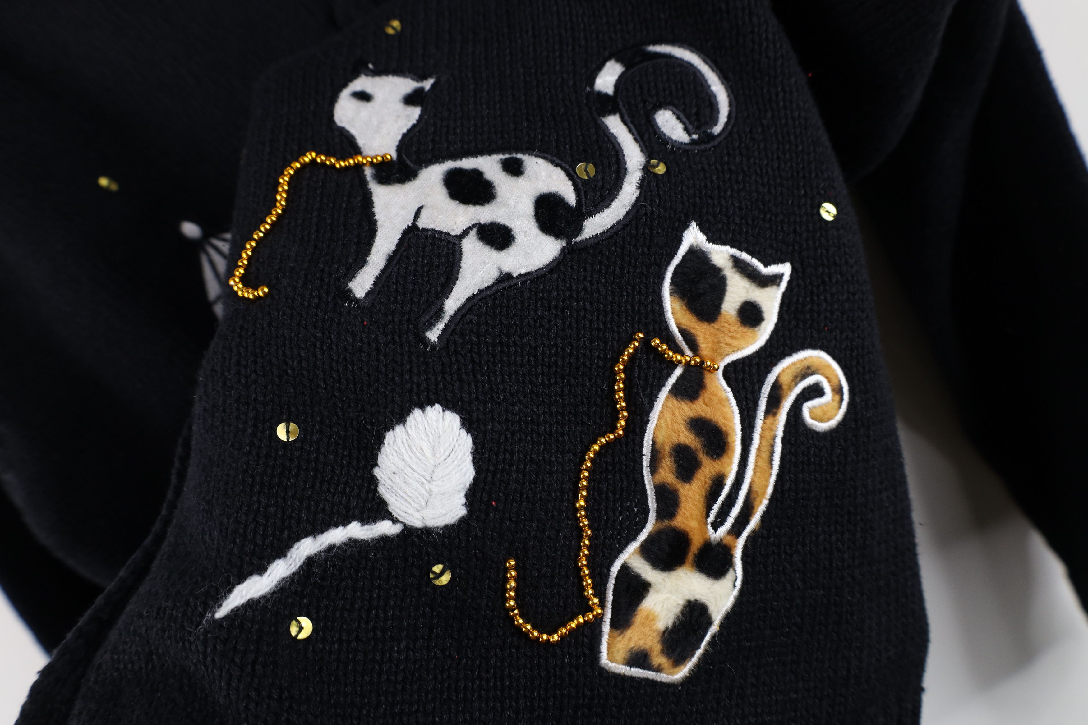 Vintage Vintage 90s Streetwear Cat Kitten Knit Cardigan Sweater Size L / US 10 / IT 46 - 8 Thumbnail