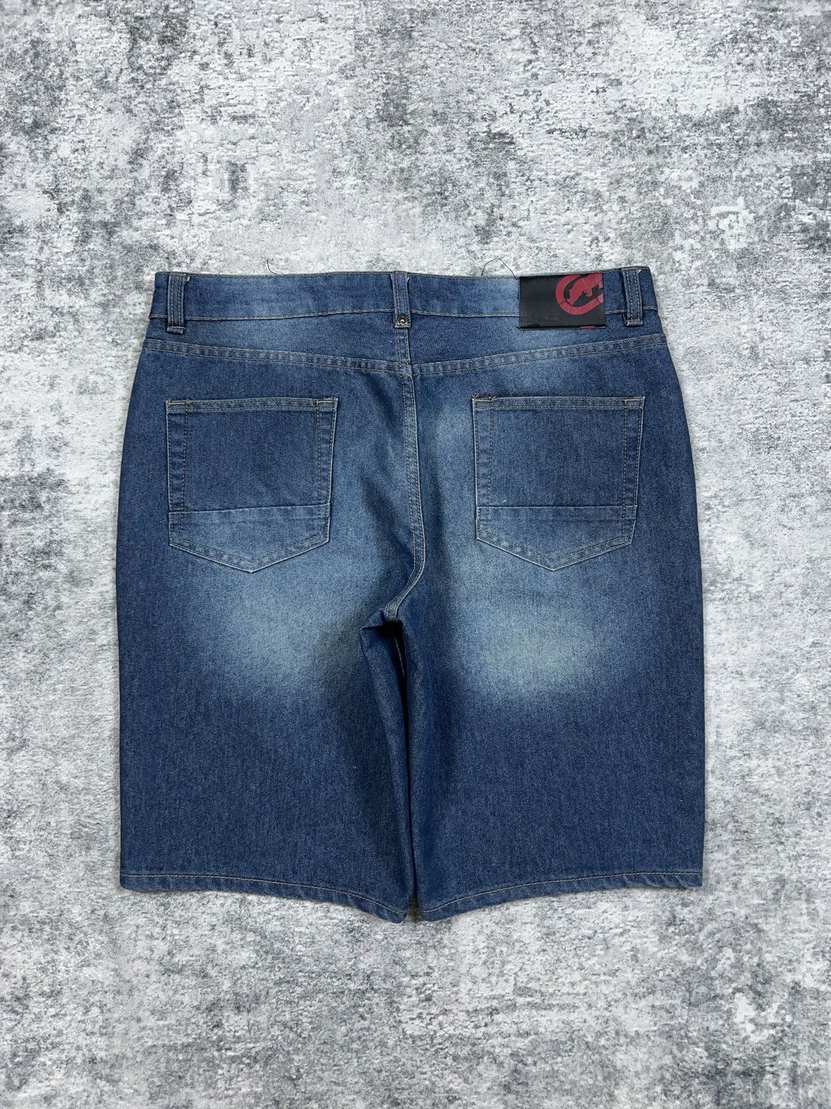 Ecko Unltd. × Southpole Y2K Ecko Unltd Faded Denim Shorts Jorts Size US 36 / EU 52 - 1 Thumbnail