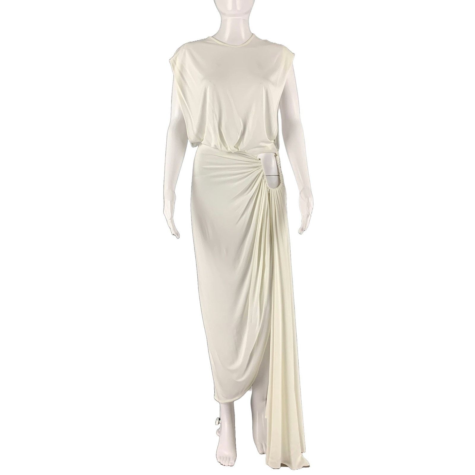 Christopher Esber CHRISTOPHER ESBER Size 6 White Viscose Draped Long Dress Size M / US 6-8 / IT 42-44 - 1 Thumbnail
