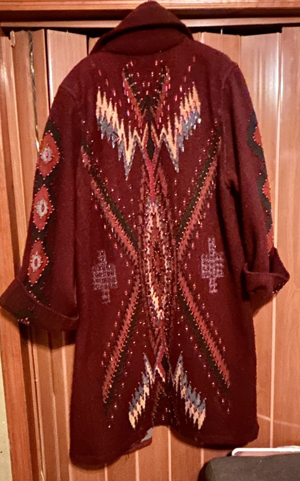 Other Krista Koeppe Vintage Beaded Wool Coat: Aztec Tribal Size S / US 4 / IT 40 - 11 Thumbnail