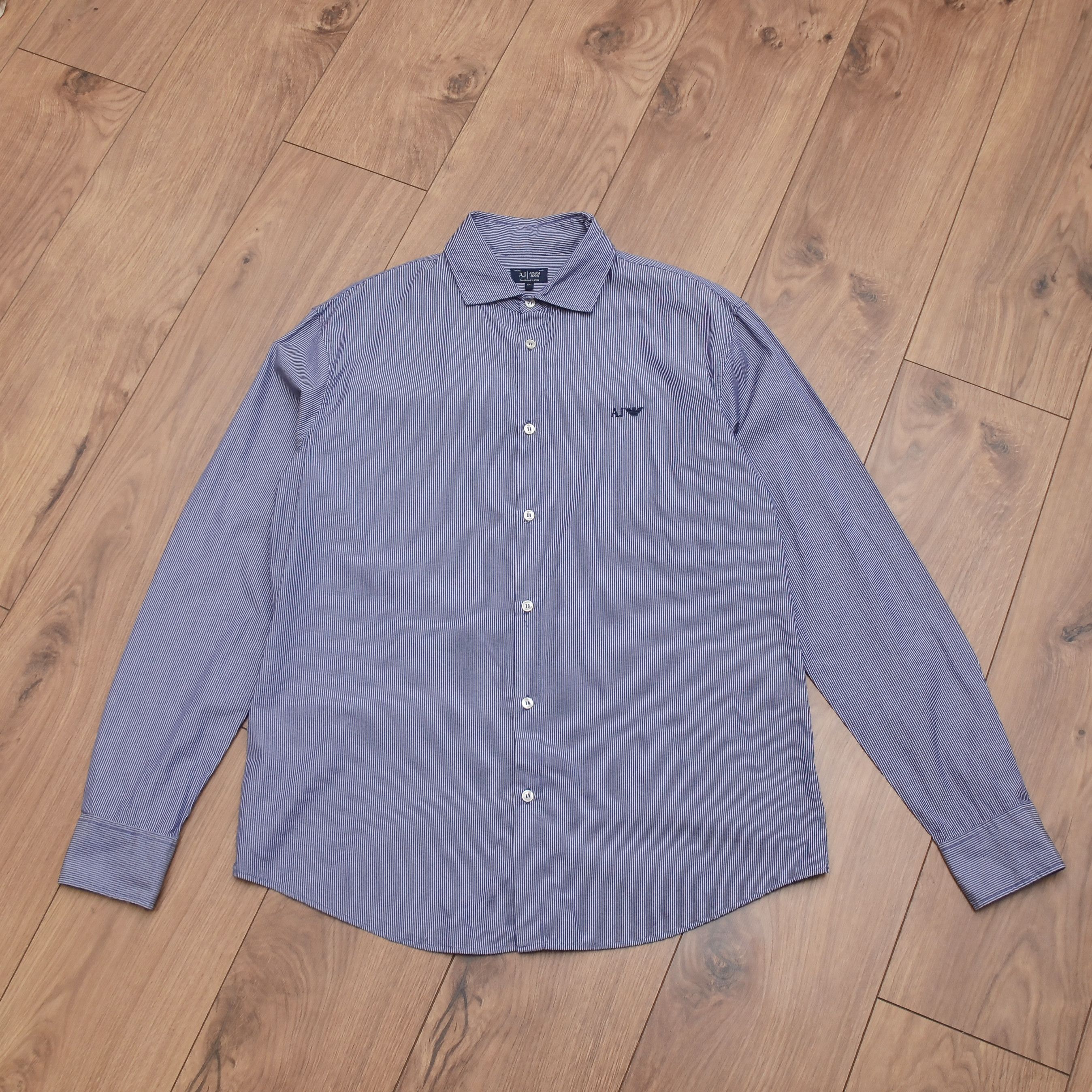 Armani Y2K Armani Jeans Striped Cotton Shirt XL–XXL Logo Casual Size US XL / EU 56 / 4 - 5 Thumbnail