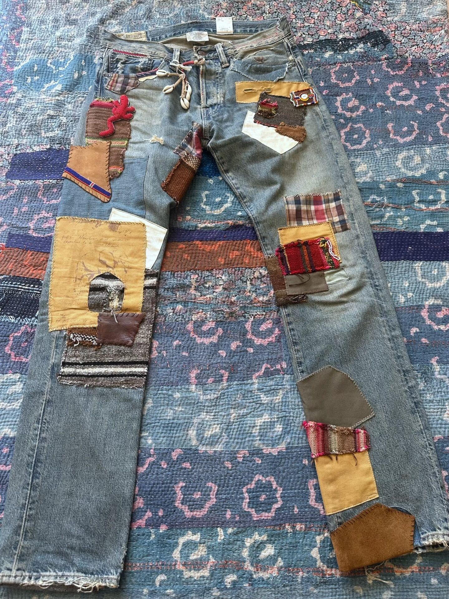 RRL Ralph Lauren Polo Ralph Lauren Patchwork Denim Jeans Size US 29 - 1 Thumbnail