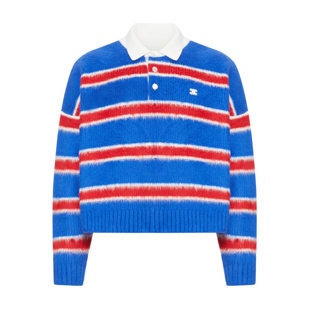 Celine CELINE Blue/Red/Ecru Striped Sweater New & Authentic (Men's Size US M / EU 48-50 / 2 - 1 Thumbnail