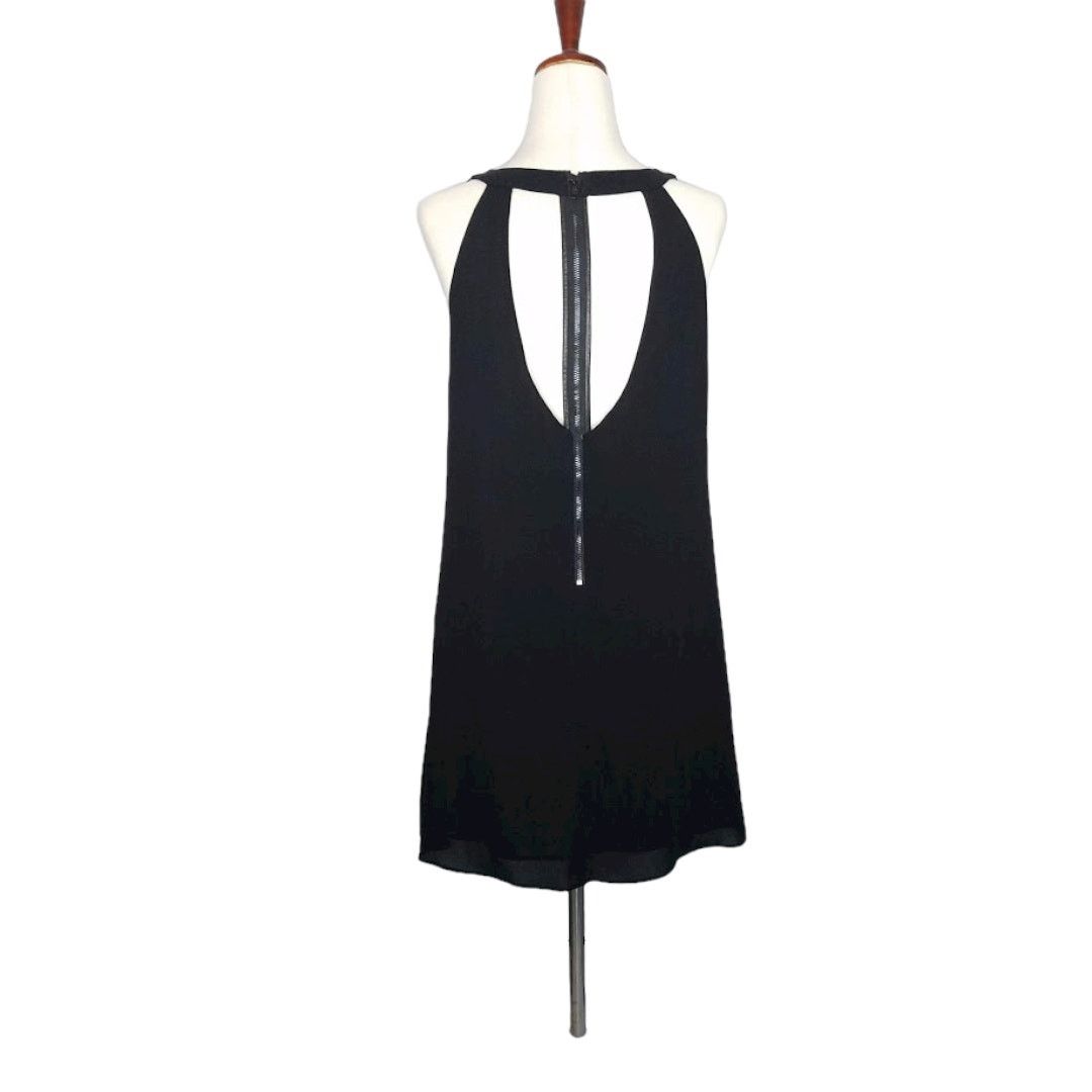 Alice + Olivia Alice + Olivia Rola Front Godet Leather T-Back Dress Size XS / US 0-2 / IT 36-38 - 3 Thumbnail