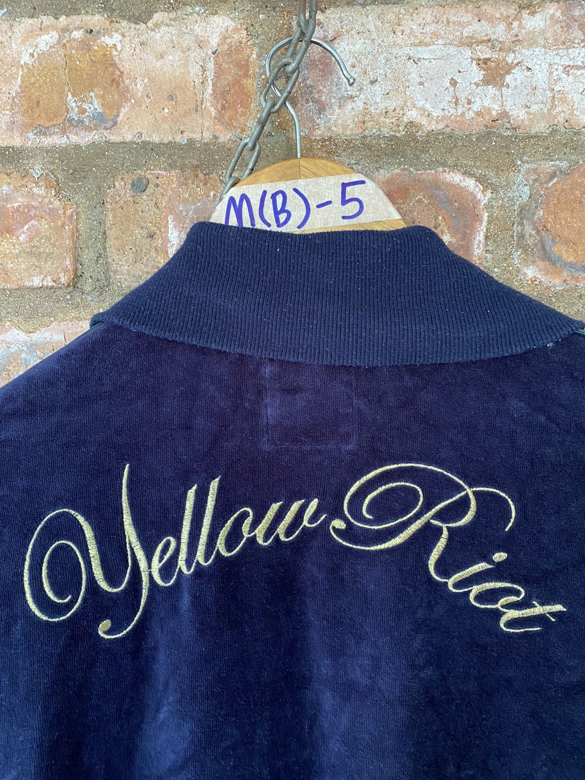 General Research × Japanese Brand × PPFM SS2006 PPFM Velour Yellow riot War hoodie Size US L / EU 52-54 / 3 - 8 Thumbnail