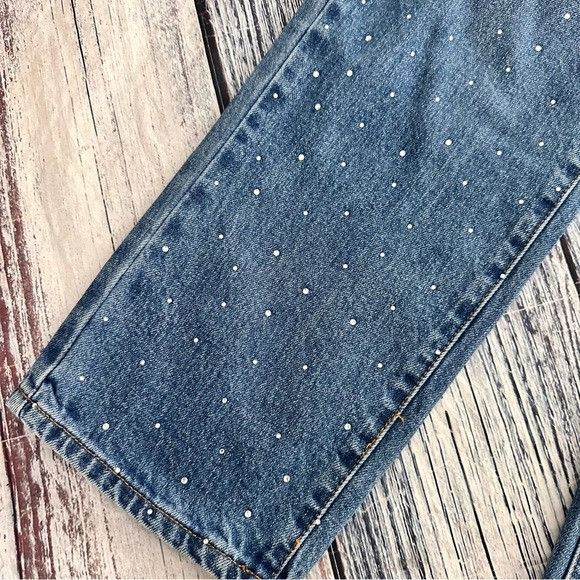 Other NWT JUSTFAB Women's Blue Jeans with Rhinestone Accents Strai Size 28" / US 6 / IT 42 - 4 Thumbnail