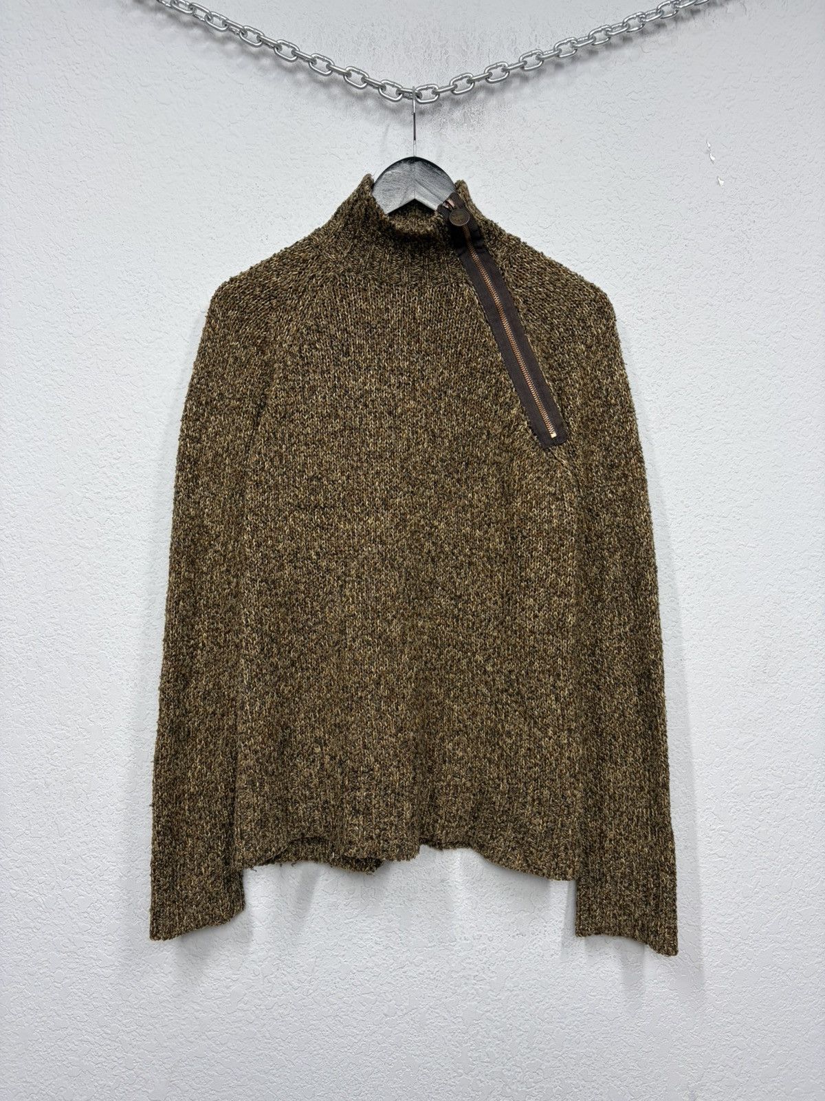 If Six Was Nine Asymmetric Rick Owens Vibe Zip High-Neck Knit Sweater Y2K Size US M / EU 48-50 / 2 - 7 Thumbnail