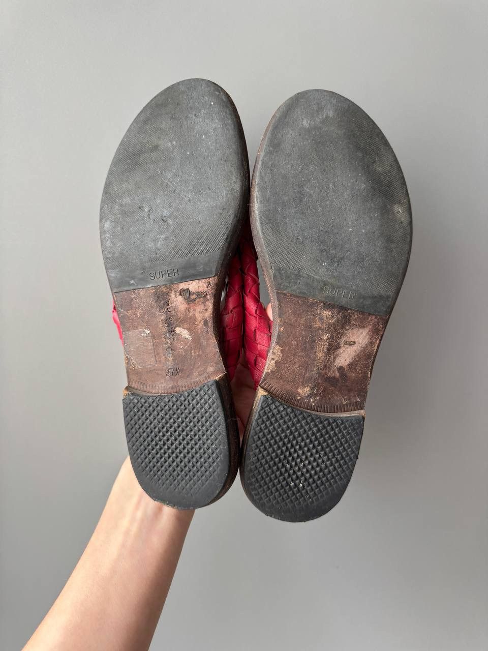 Bottega Veneta Bottega Veneta Brown Woven Leather Intrecciato Thong Flat Size US 7 / IT 37 - 5 Thumbnail