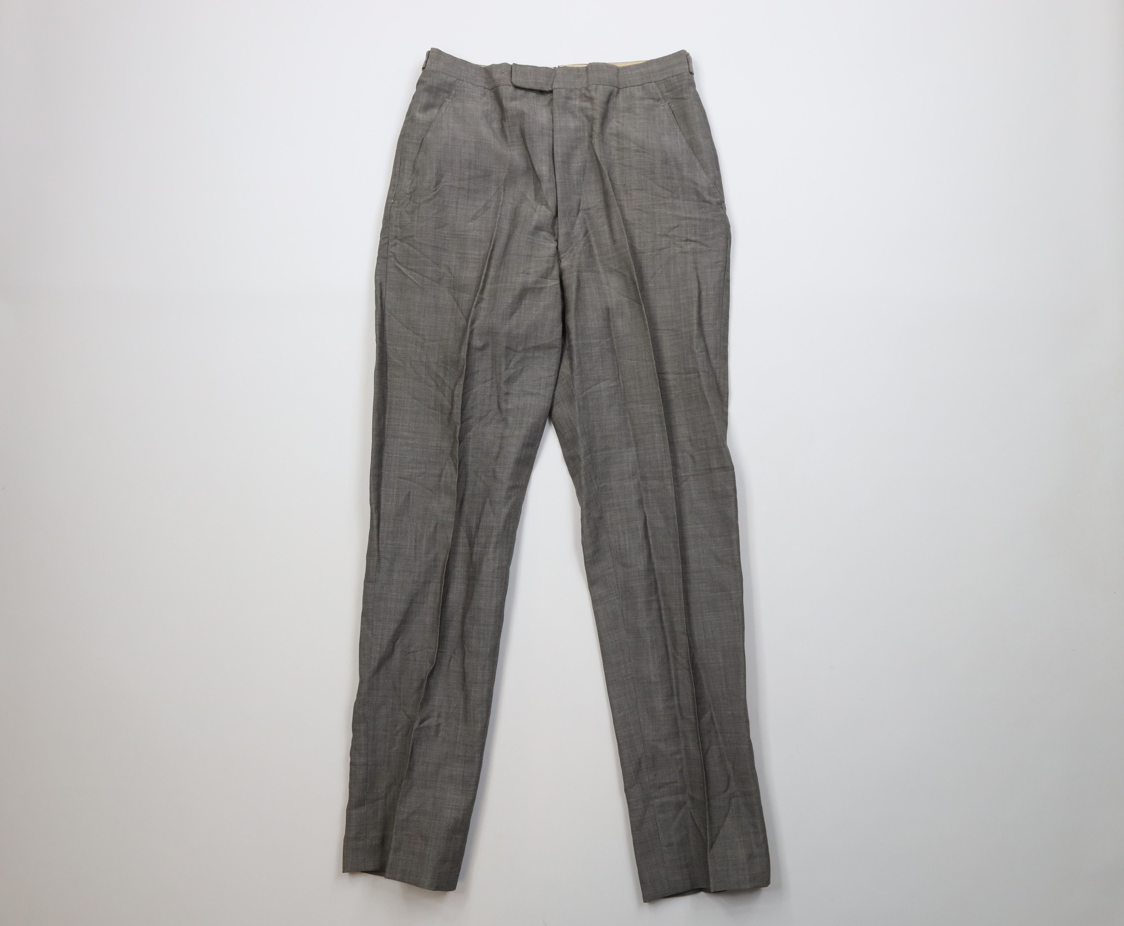 Vintage Vintage 50s Rockabilly Wool Rayon Gabardine Chino Pants USA Size US 28 / EU 44 - 1 Thumbnail