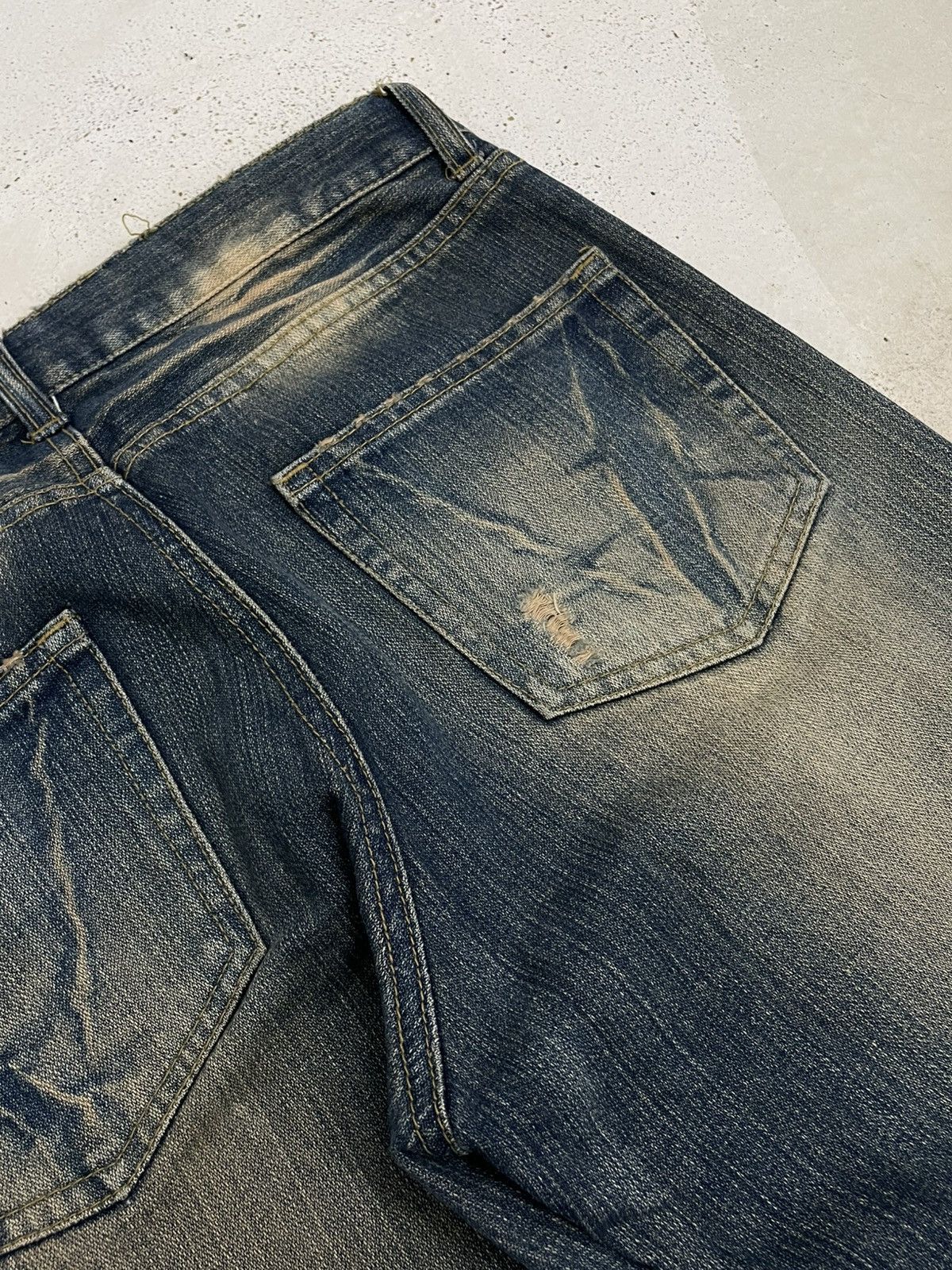 PPFM Vintage 90’s Japan Designer Ppfm Revolution Distressed Denim Size US 32 / EU 48 - 12 Thumbnail