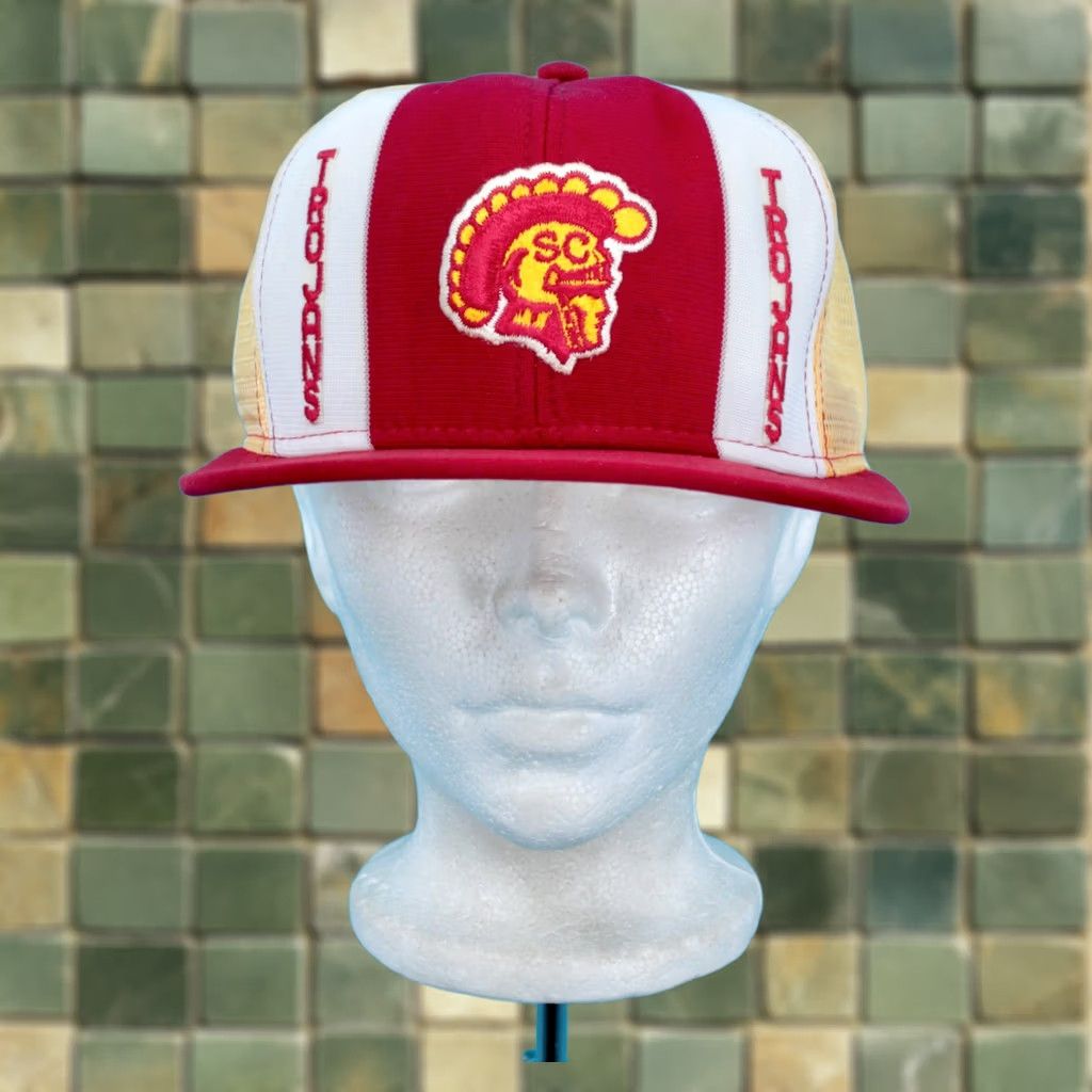 Vintage VINTAGE AJD USC Trojans Red Snapback Sports Hat L 80s Cap Size ONE SIZE - 1 Thumbnail
