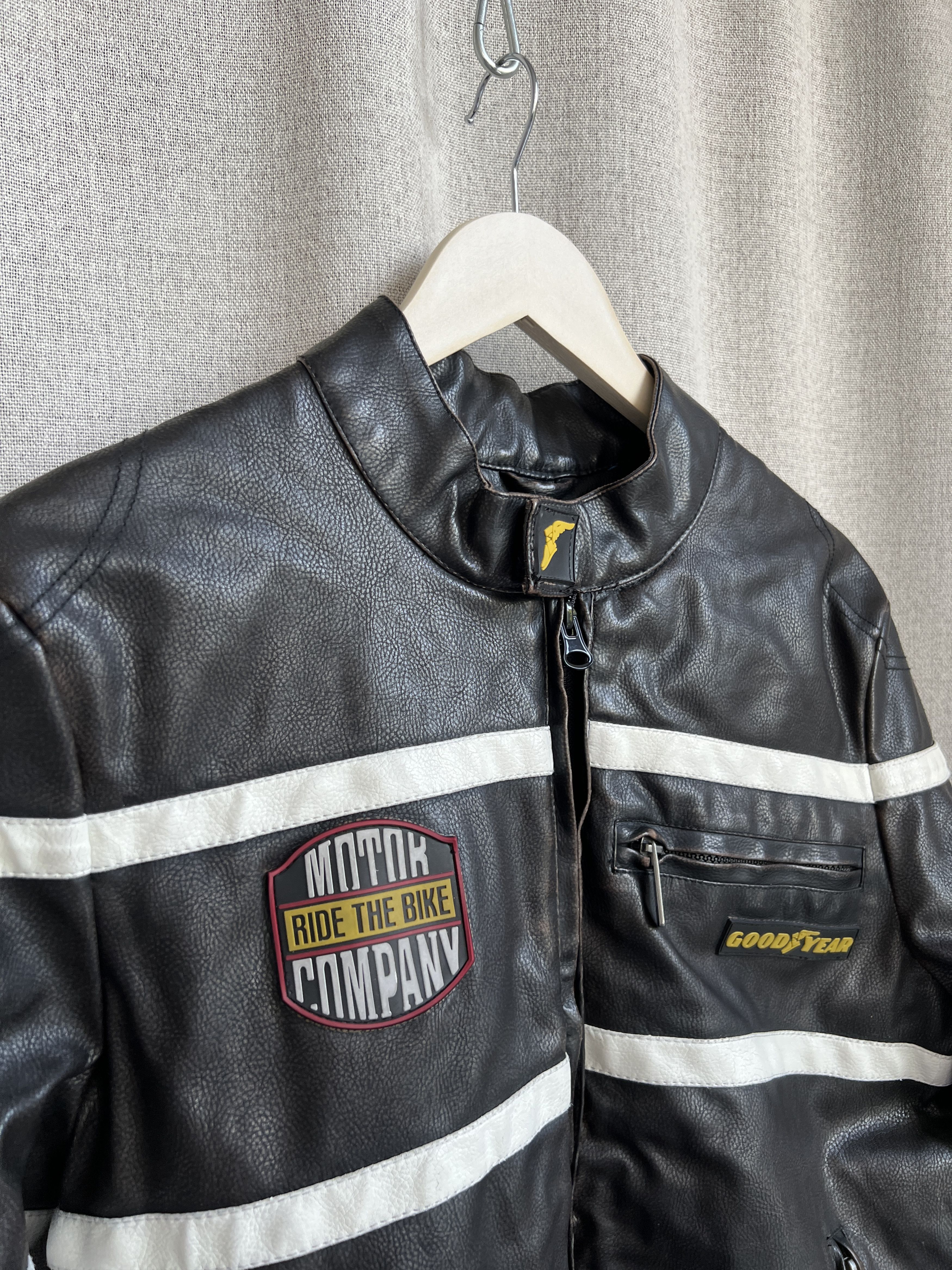 Vintage Y2K Goodyear Moto Racing Jacket Faux Leather Patina Size US S / EU 44-46 / 1 - 10 Thumbnail