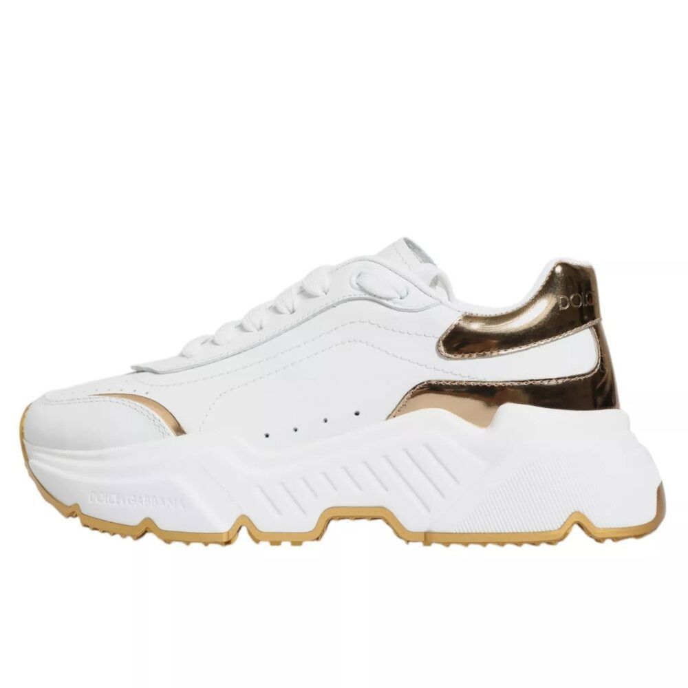 Dolce & Gabbana Dolce & Gabbana White Gold Daymaster Low Top Sneakers Shoes Size US 11 / IT 41 - 5 Thumbnail