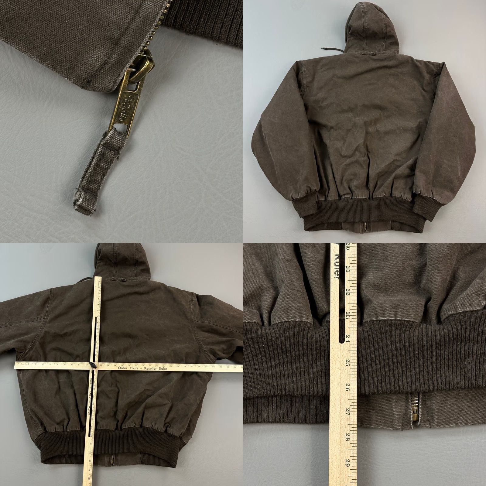 Walls Walls Workwear Jacket Mens XL Brown Duck Canvas Fleece Lined Hooded Full Zip Y2K Size US XL / EU 56 / 4 - 8 Thumbnail
