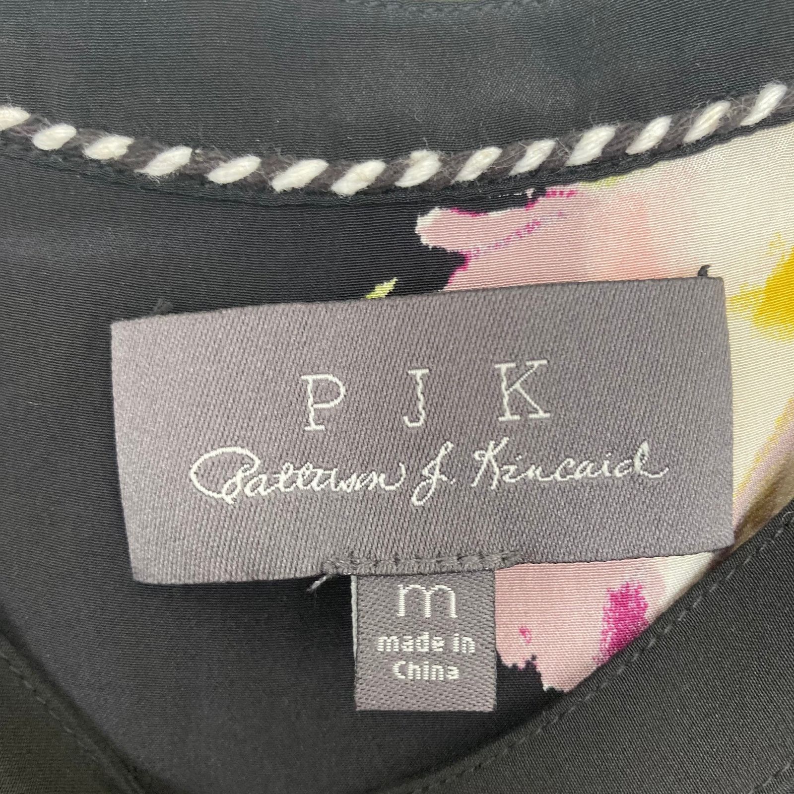 Other PJK Patterson J Kincaid Black Silk Floral Popover Blouse M Size M / US 6-8 / IT 42-44 - 2 Thumbnail