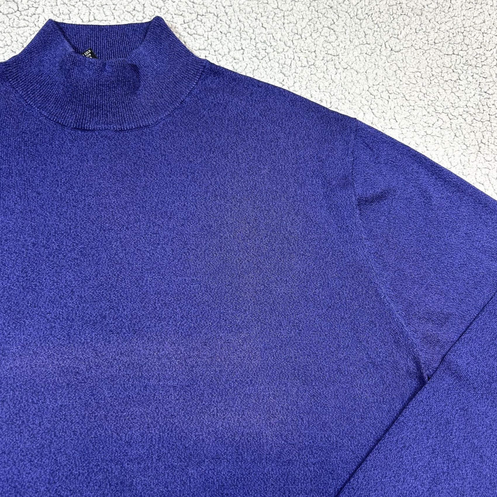 Jos. A. Bank Jos. A Bank Signature Collection Men's L Royal Blue Mock Neck 100% Silk Sweater Size US L / EU 52-54 / 3 - 2 Thumbnail