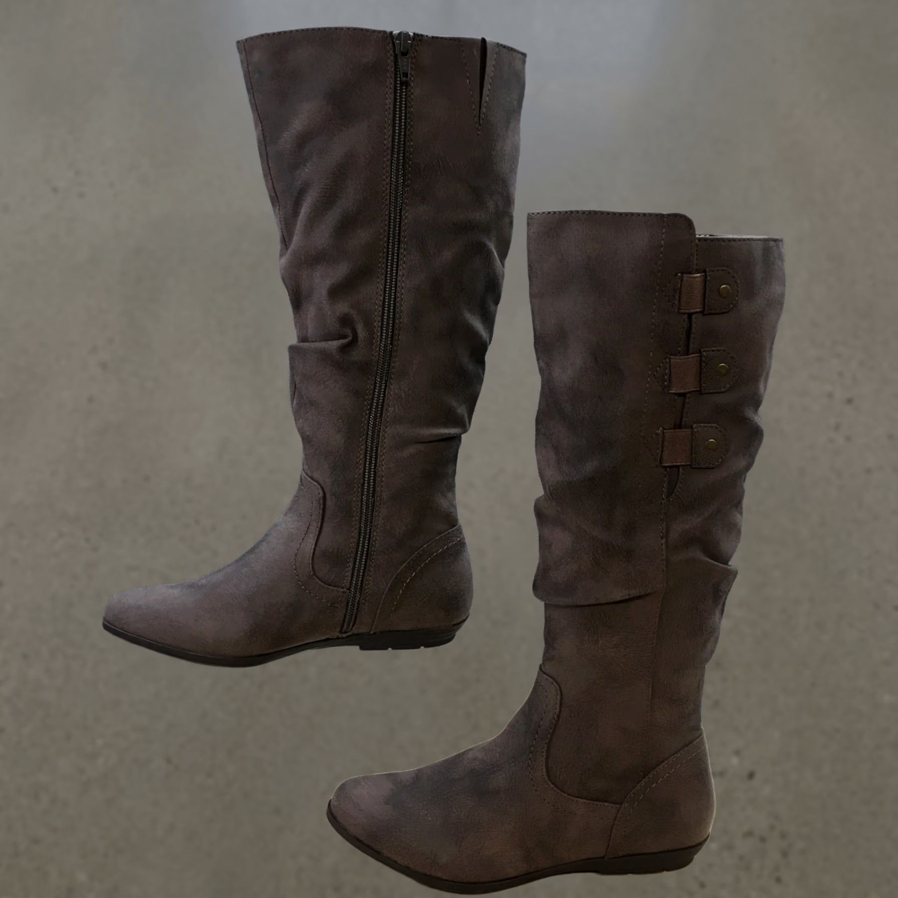 Vintage White Mountain Cliffs Boots Womens Felisa Tall Riding Brown Faux Leather Shoes M Felisa Riding Boot Womens Brown Size US 5 / IT 35 - 1 Thumbnail