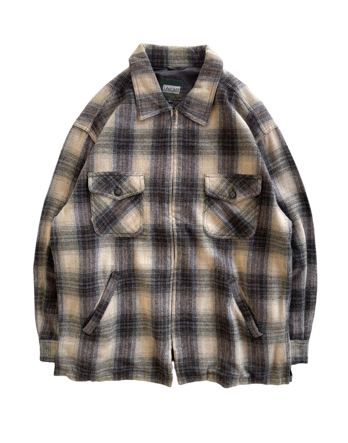 Japanese Brand Vintage Uniqlo Zipper Tartan Jacket Size US L / EU 52-54 / 3 - 2 Thumbnail