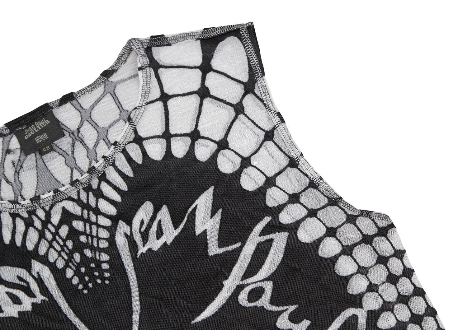 Jean Paul Gaultier Sheer Opalescent Tank Top in Black and White, Size 48 Size US M / EU 48-50 / 2 - 4 Thumbnail