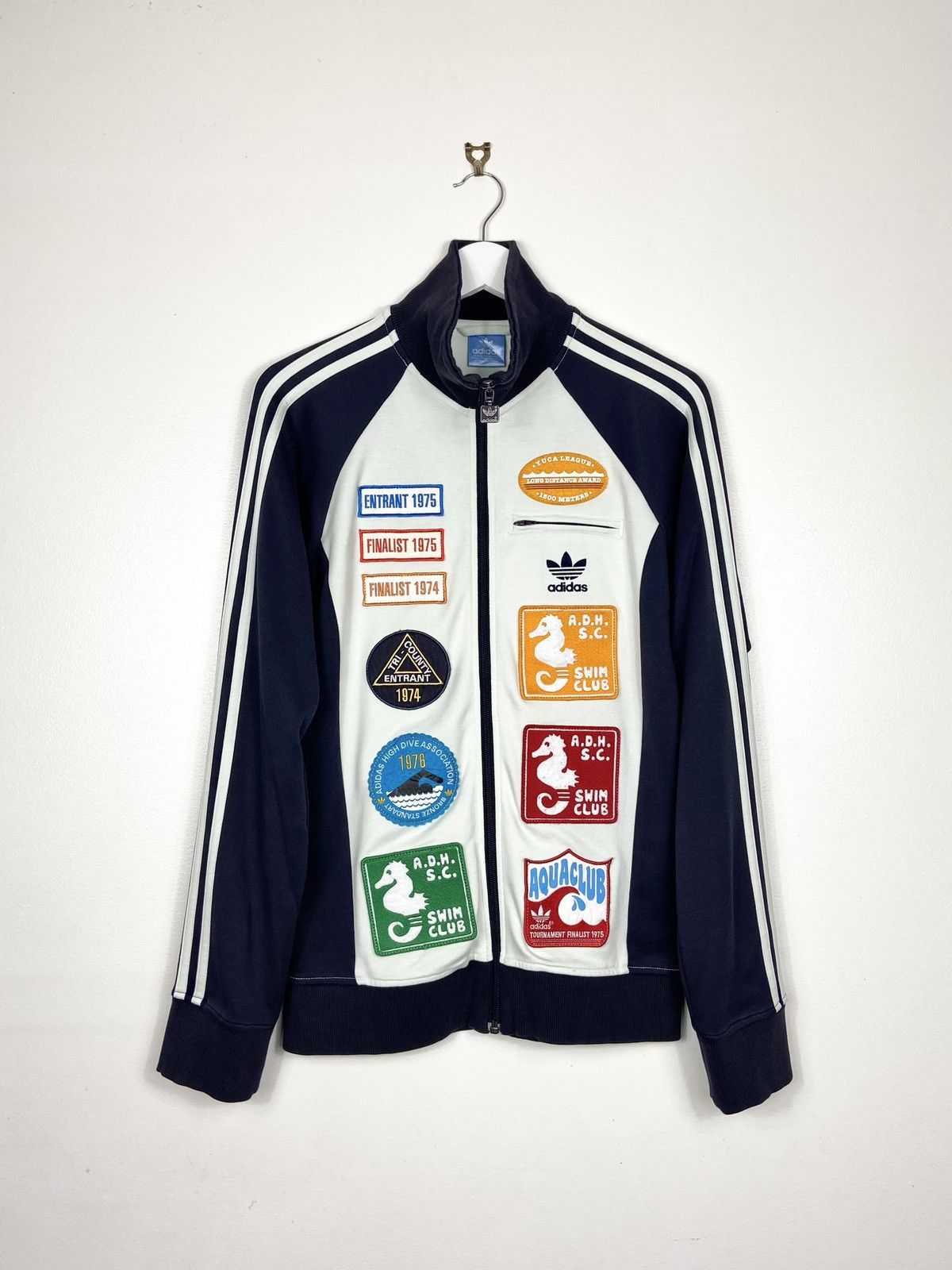 image of Adidas Originals Swimming Track Jacket 1970S in Navy, Men's (Size Small)