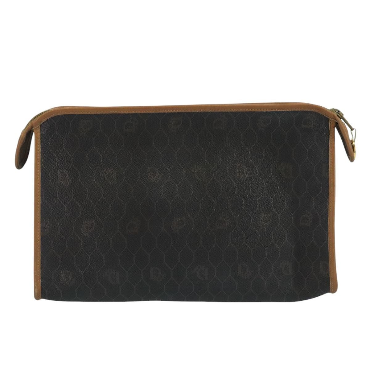 Dior DIOR Honeycomb Canvas Clutch Bag Leather Black Gold Size ONE SIZE - 2 Thumbnail
