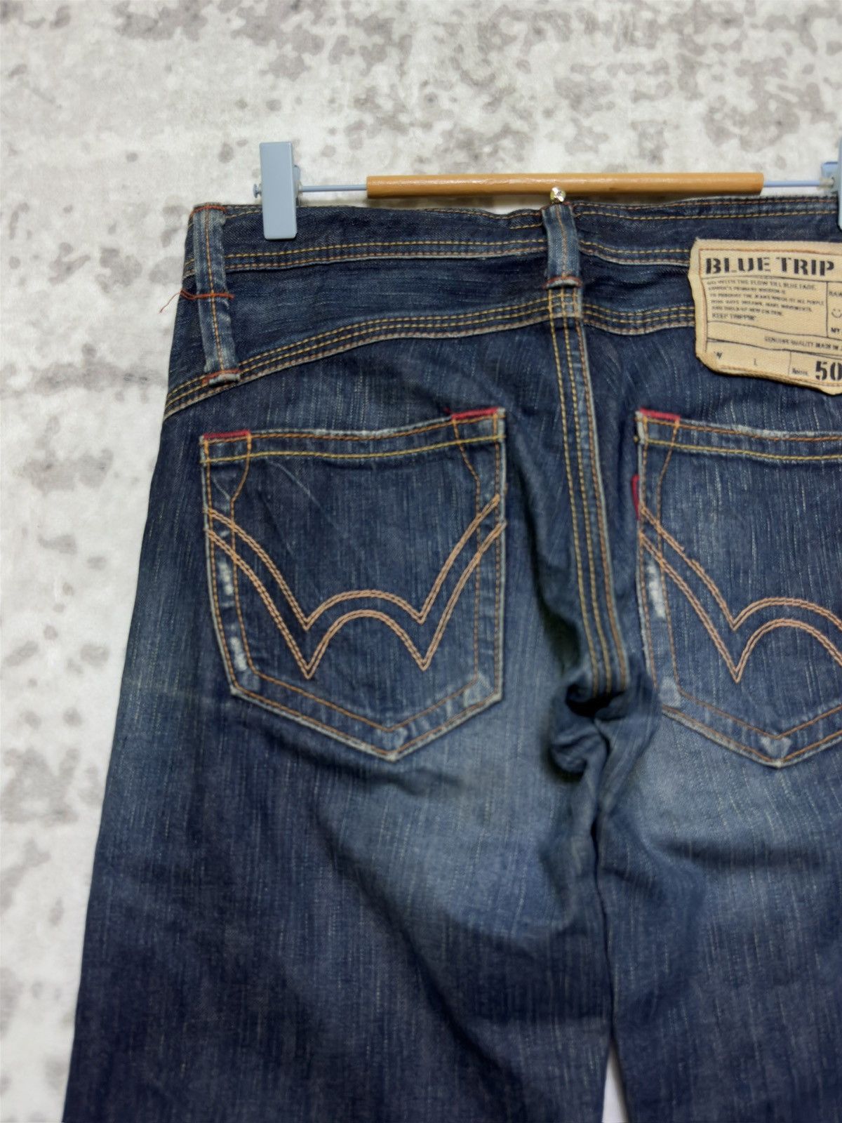 Edwin Vintage Edwin 503 Blue Trip Flared Denim Jeans Size US 31 - 8 Thumbnail