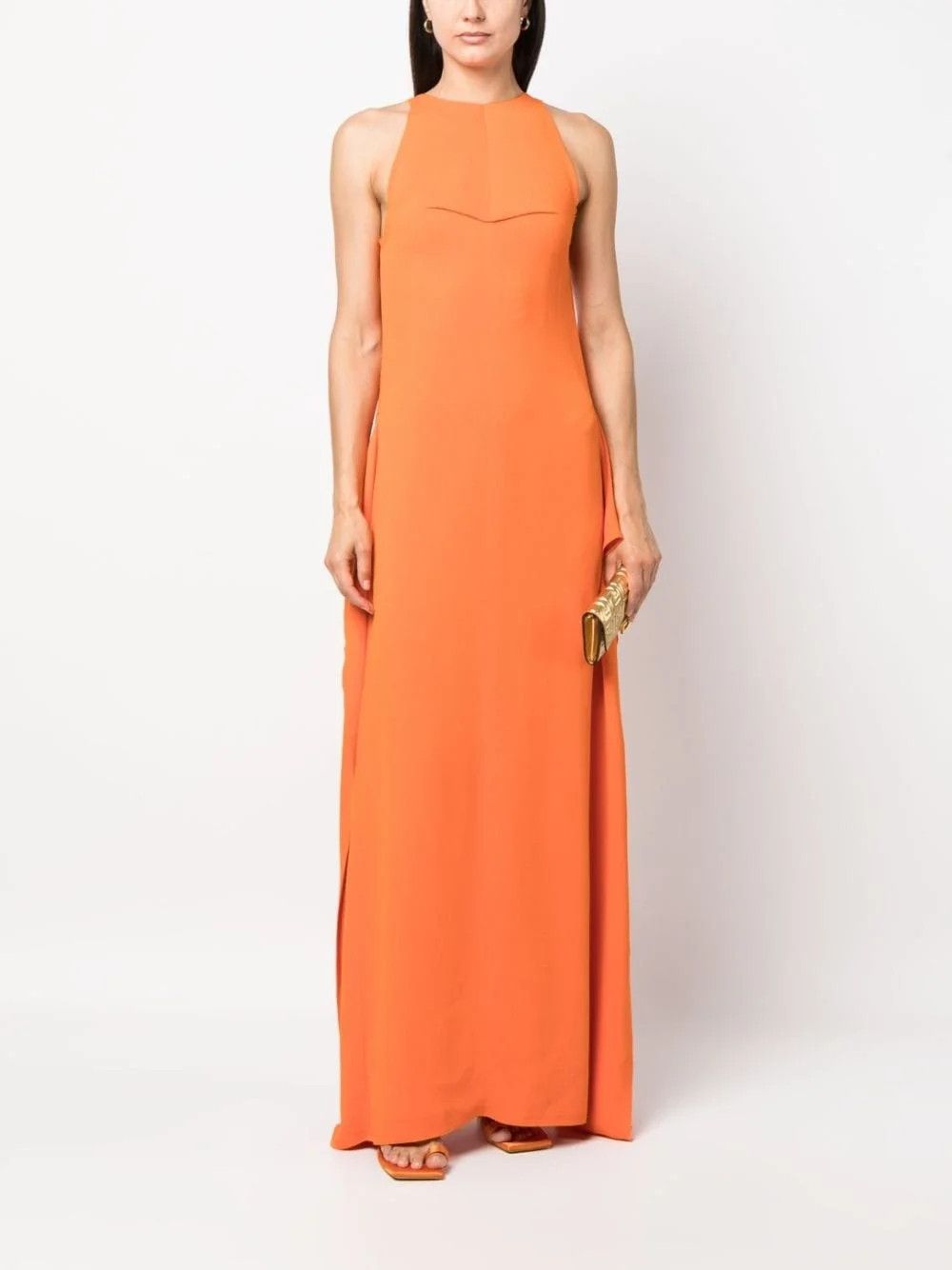 Lanvin o1y0326 Maxi Dress in Orange Size M / US 6-8 / IT 42-44 - 5 Thumbnail