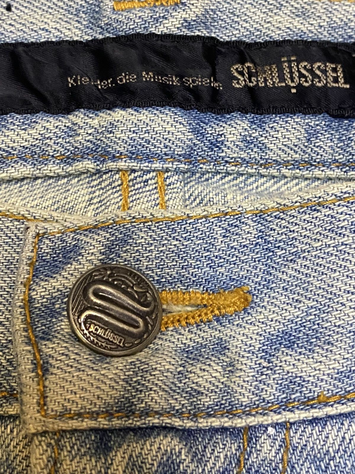 If Six Was Nine Vintage Schlussel Snake Paint Splatter Thrash Flare Jeans Size US 33 - 14 Thumbnail