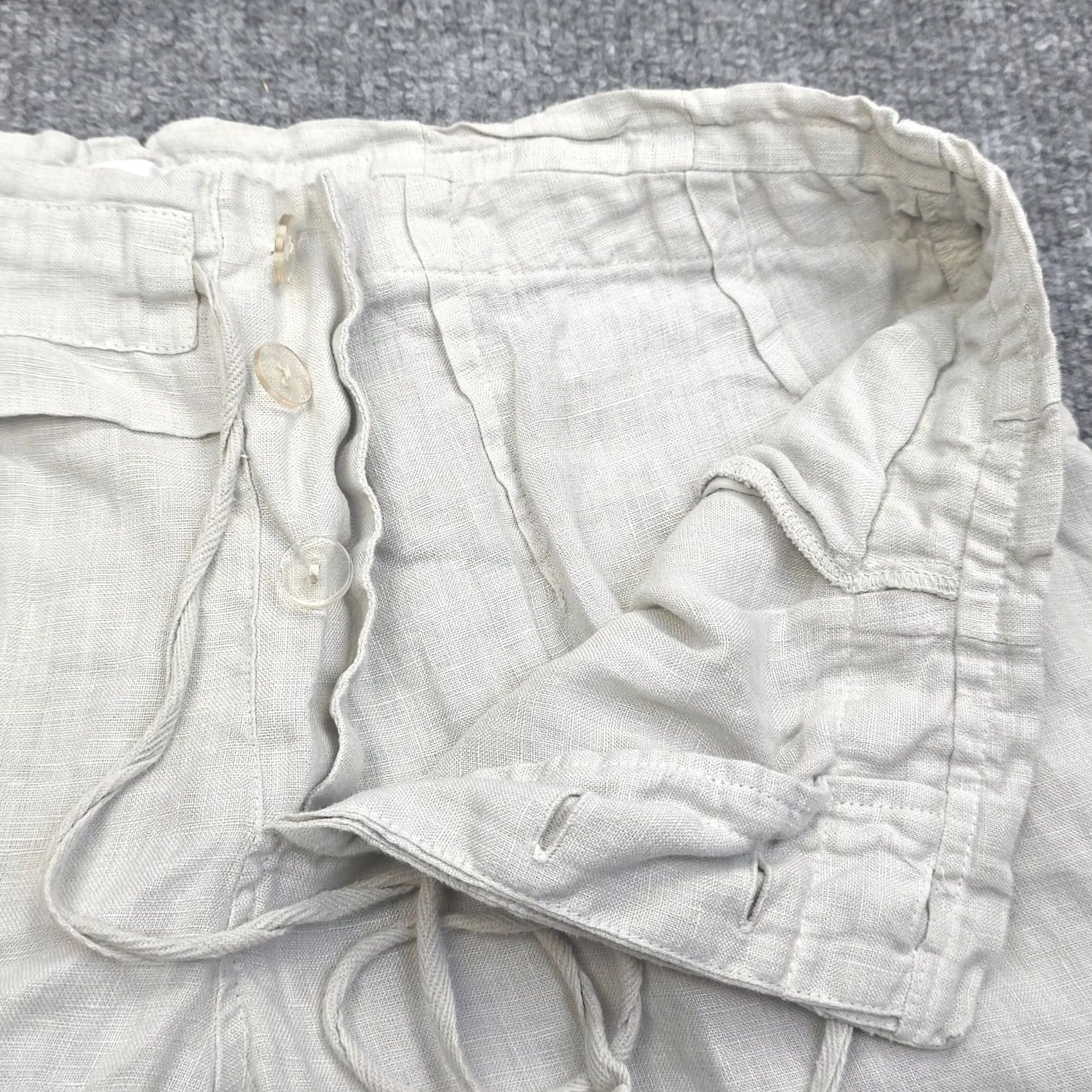 Johnny Was Johnny Was JW Los Angeles Linen Pants Women's Small Beige Drawstring Size 28" / US 6 / IT 42 - 5 Thumbnail