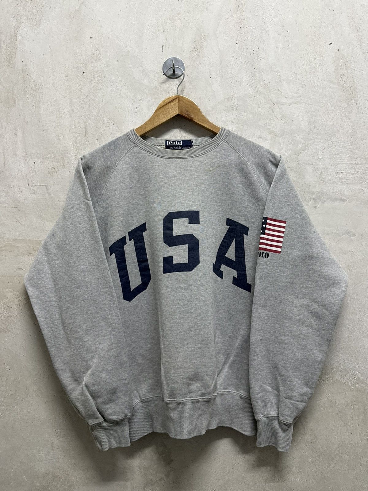 Polo Ralph Lauren Distressed Polo Ralph Lauren USA Thrashed Crewneck Size US M / EU 48-50 / 2 - 1 Thumbnail