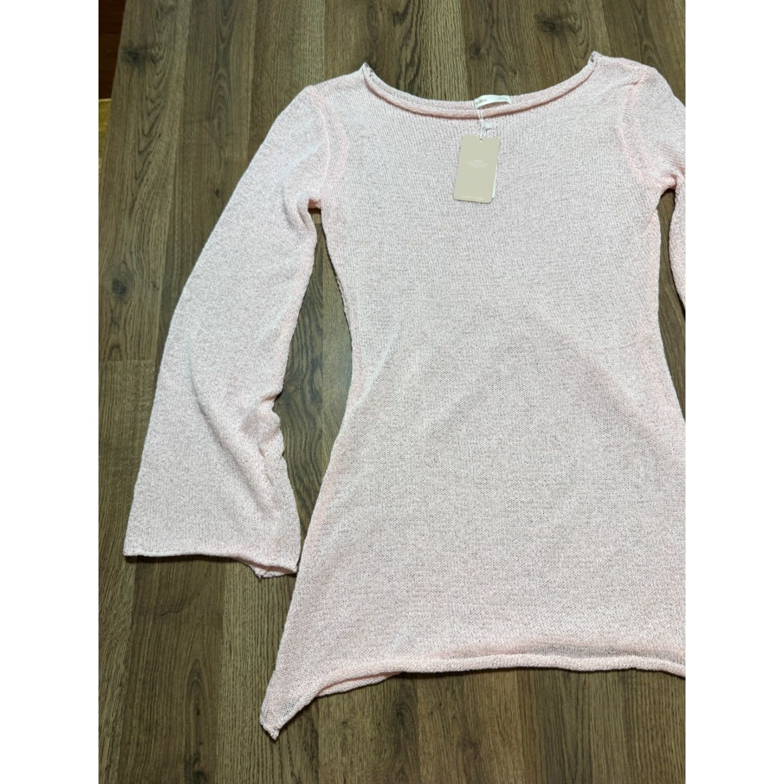Pinko Aralina Shirts Women's Medium Pink Long Flared Sleeve Boat Neck NWT Vintage No Size M / US 6-8 / IT 42-44 - 3 Thumbnail