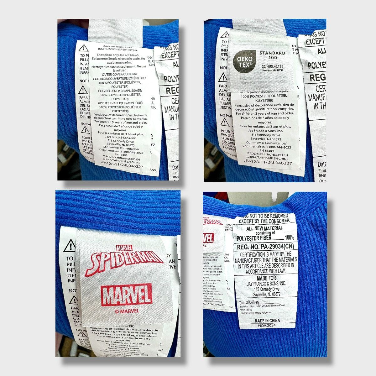Marvel Comics Marvel Spiderman Collectable Corduroy Large Pillow 19”x17”x7 Size ONE SIZE - 11 Thumbnail
