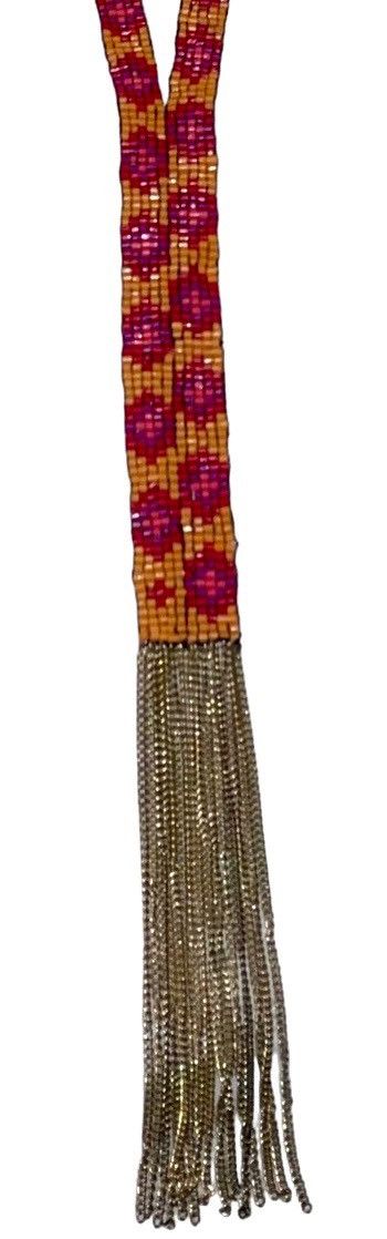Vintage Vintage Huichol Beaded Metal Fringe 90’s Lariat by Sundance Size ONE SIZE - 3 Thumbnail