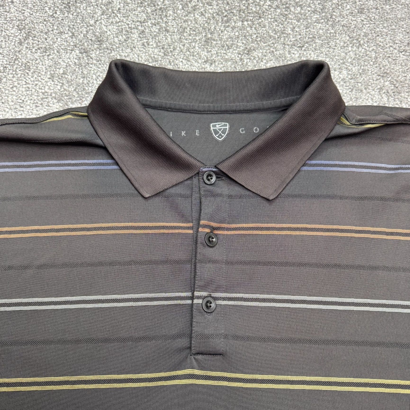 Nike Nike Golf Polo Shirt Mens XXL Gray Striped Short Sleeve Performance Polo Size US XXL / EU 58 / 5 - 3 Thumbnail