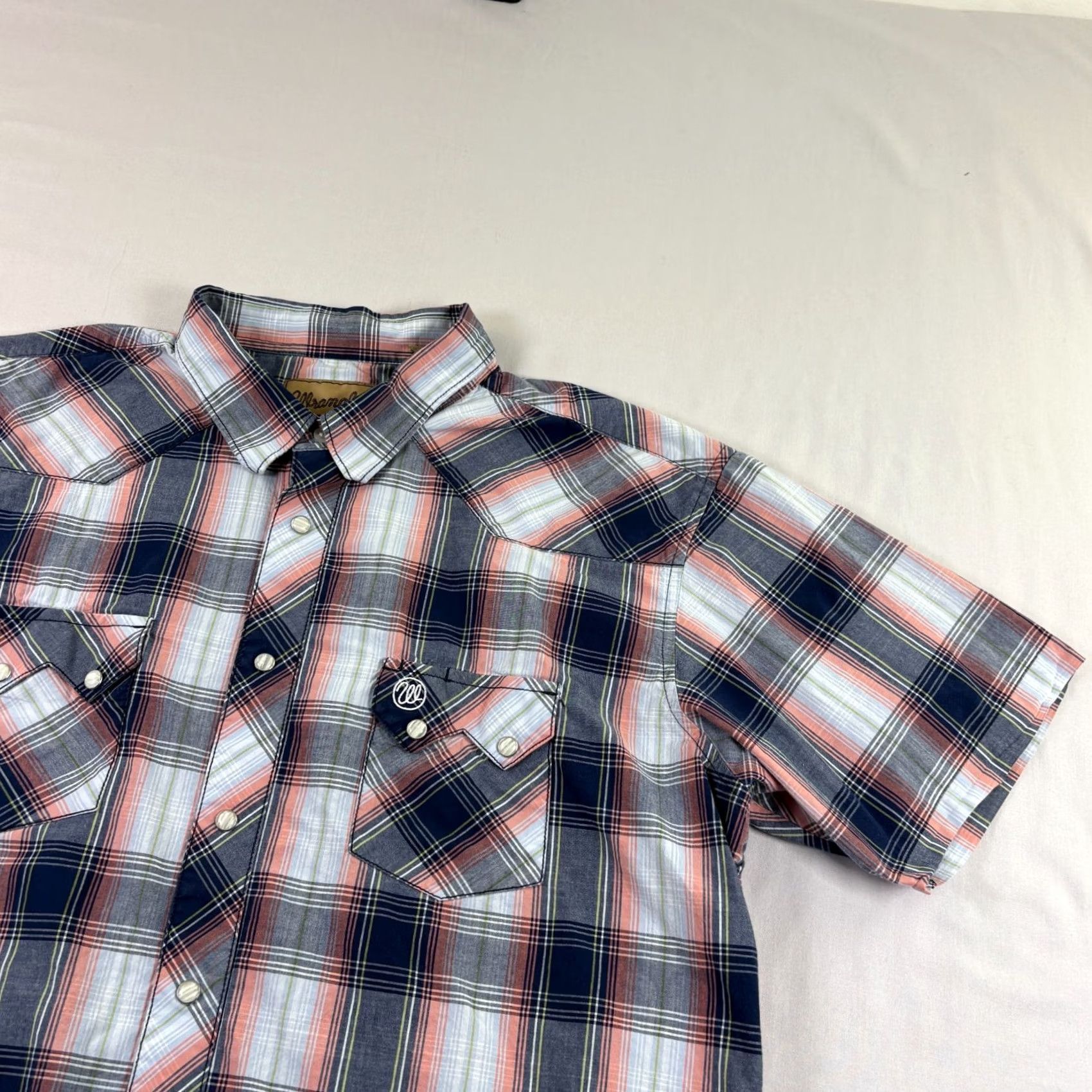 Wrangler Wrangler Shirt Mens 2XL Blue Plaid Pearl Snap Up Western Rodeo Cowboy Size US XXL / EU 58 / 5 - 3 Thumbnail