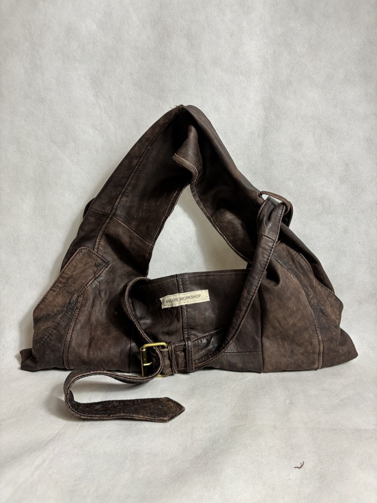 Vintage Leather Bag Cuir Sac Hobo Shopper Tote Shoulder Designer in Black, Women's