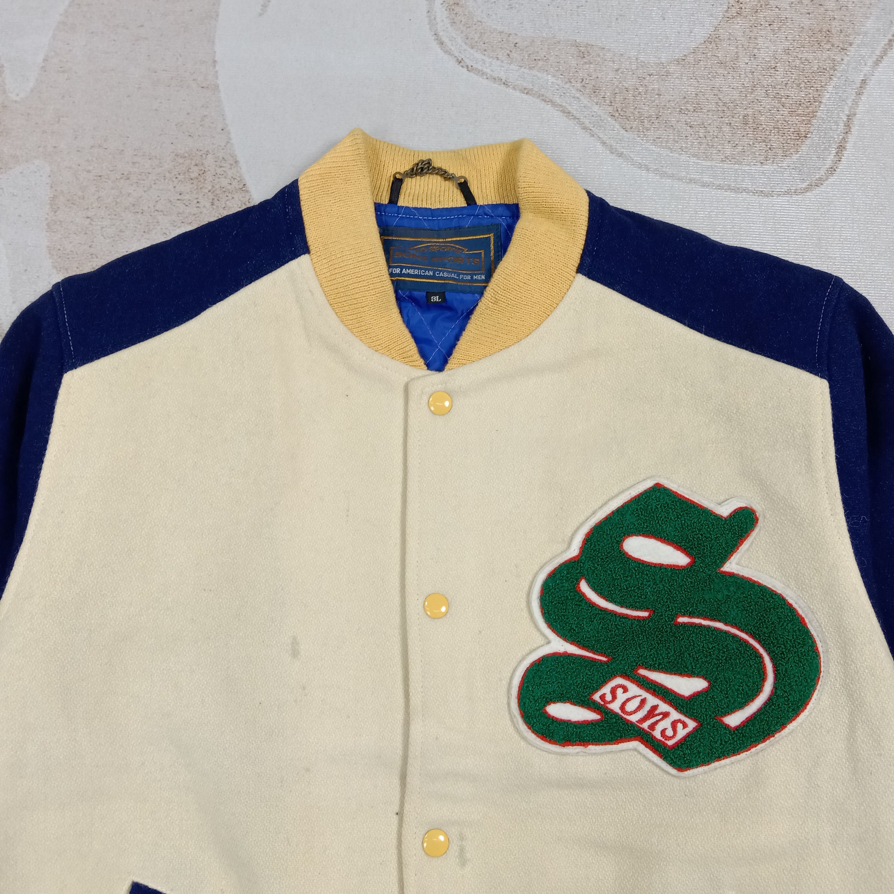 &SONS Sons Sports Skull Logo Varsity Jacket C275M25 Size US XL / EU 56 / 4 - 4 Thumbnail