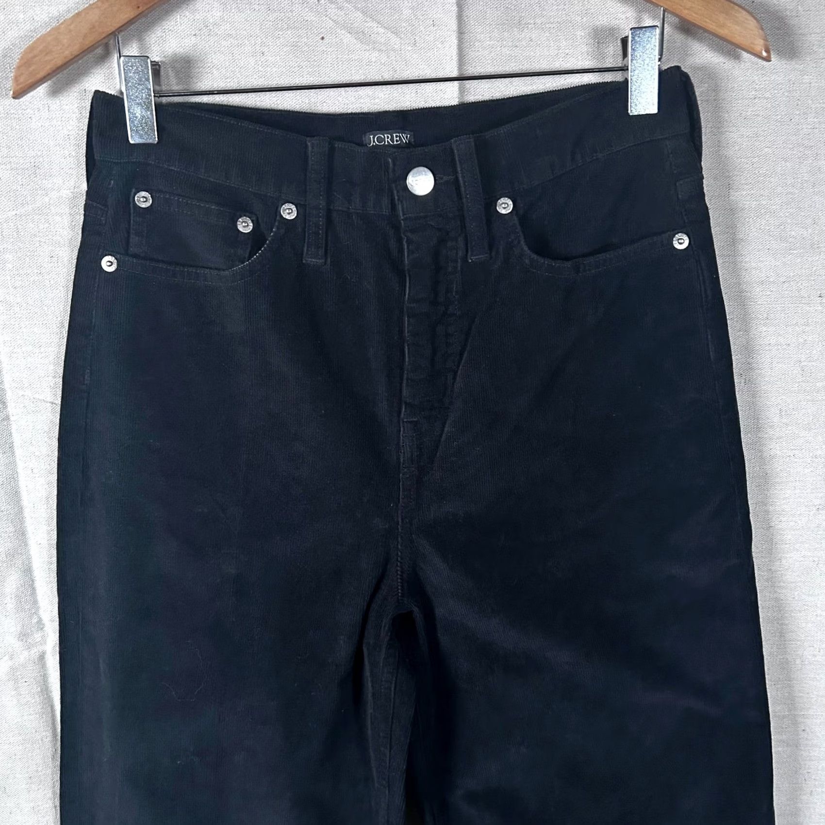 J.Crew J.Crew NWT High Rise Wide Leg Corduroy Pants Black 26 Tall Re-Imagined Stretch Dress Pants Womens Size 26" / US 2 / IT 38 - 2 Thumbnail