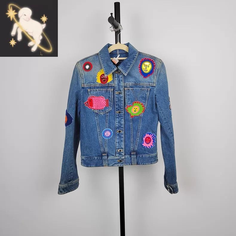 Louis Vuitton Louis Vuitton Yayoi Kusama Co-Branded Badge Denim Jacket Size XXS / US 00 / IT 34 - 1 Thumbnail