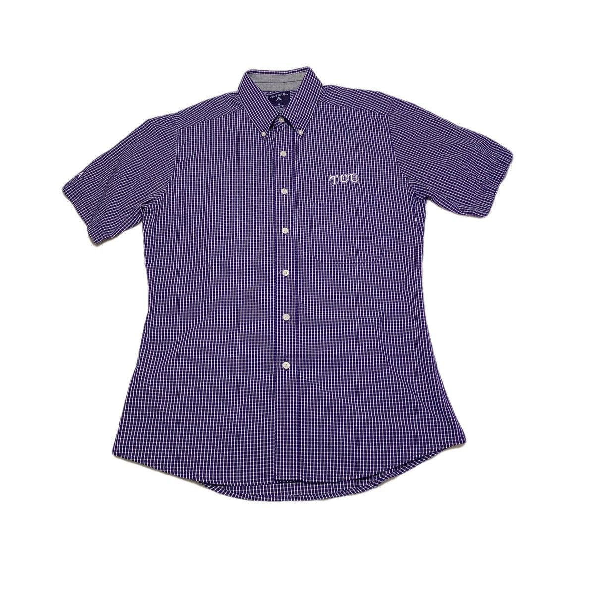 Vintage Purple TCU Striped Button Up Shirt Size US M / EU 48-50 / 2 - 1 Thumbnail