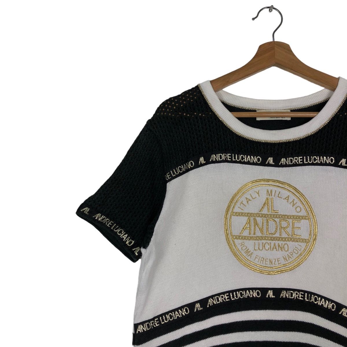 Japanese Brand 🔥Vintage Knit Sweatshirt Short Sleeve Andreluciano Japan Size US M / EU 48-50 / 2 - 6 Thumbnail