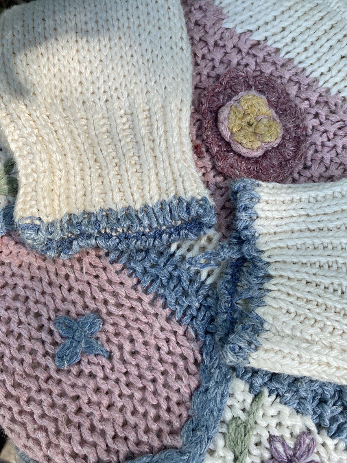 Designer × Vintage OBJECTIVES Floral Embroidery Knit Sweater Size XL / US 12-14 / IT 48-50 - 23 Thumbnail