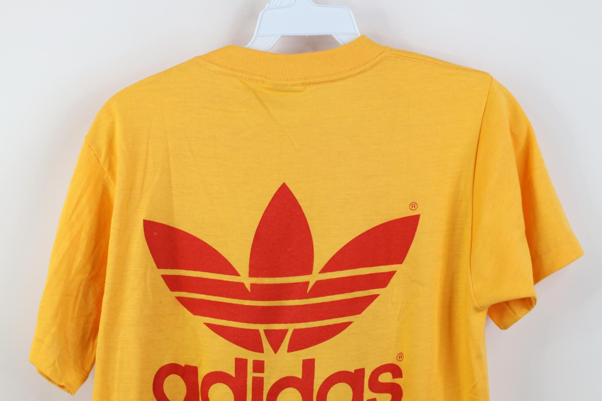 Adidas Deadstock Vintage 80s Adidas Trefoil Big Logo T-Shirt USA Size US S / EU 44-46 / 1 - 11 Thumbnail