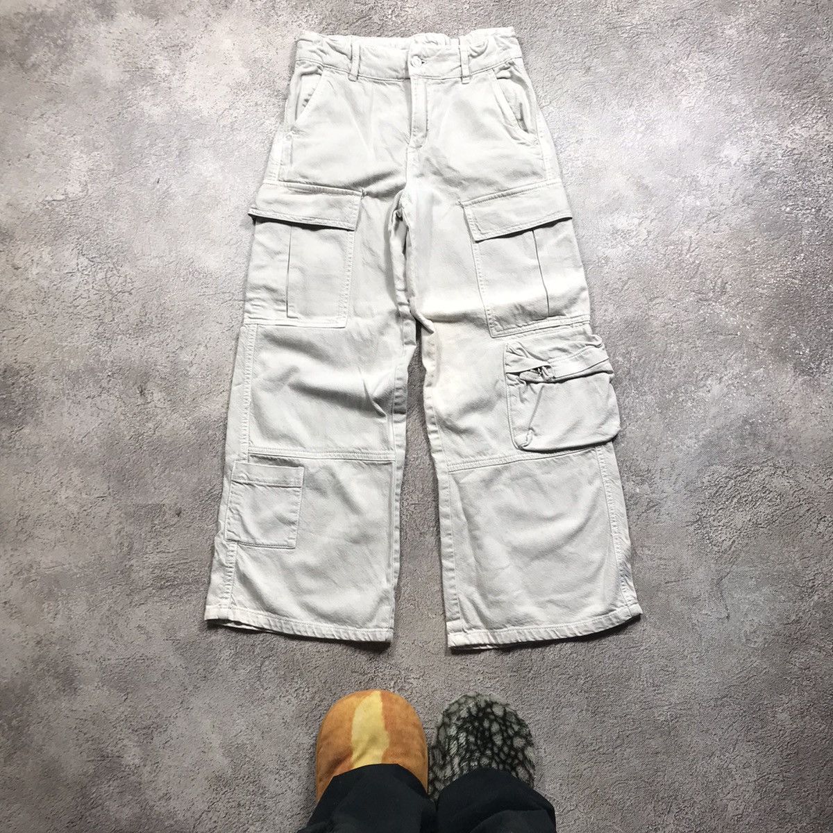 Vintage Vintage 90s Baggy Cargo Pants Washed Khaki Workwear Punk 25 Size 25" / US 0 / IT 36 - 3 Thumbnail