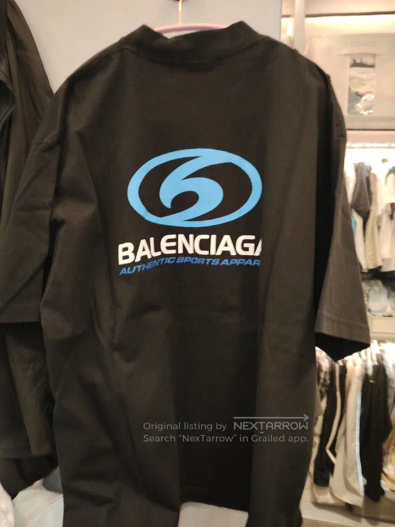 Balenciaga Balenciaga Black Wave Logo Short-sleeve T-Shirt, Size S Size US S / EU 44-46 / 1 - 5 Thumbnail