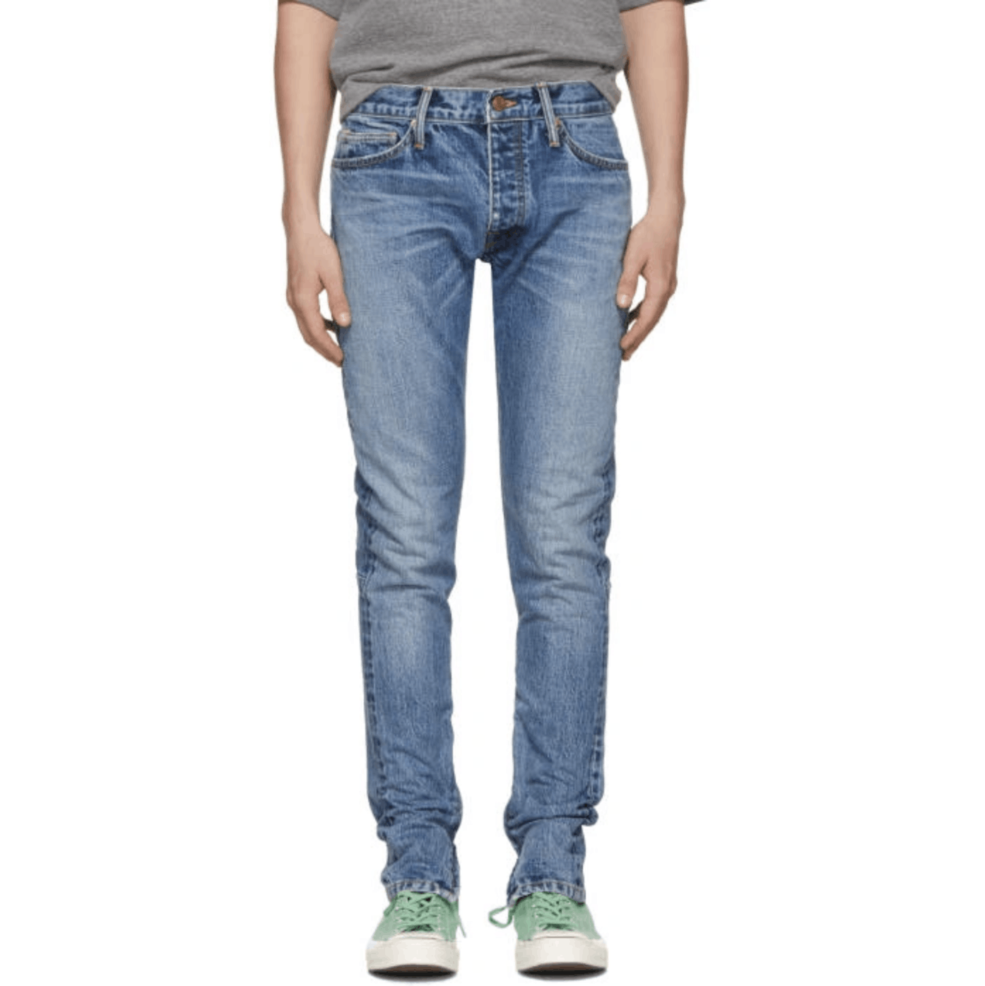 image of $895 Fear Of God Indigo Vintage Wash Selvedge Denim Jeans, Men's (Size 31)