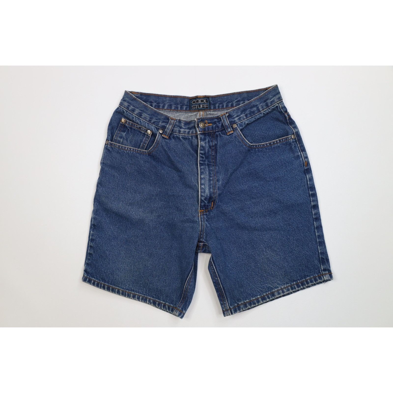 Vintage Vintage 90s Streetwear Faded Above Knee Denim Jean Shorts Size US 30 / EU 46 - 1 Thumbnail