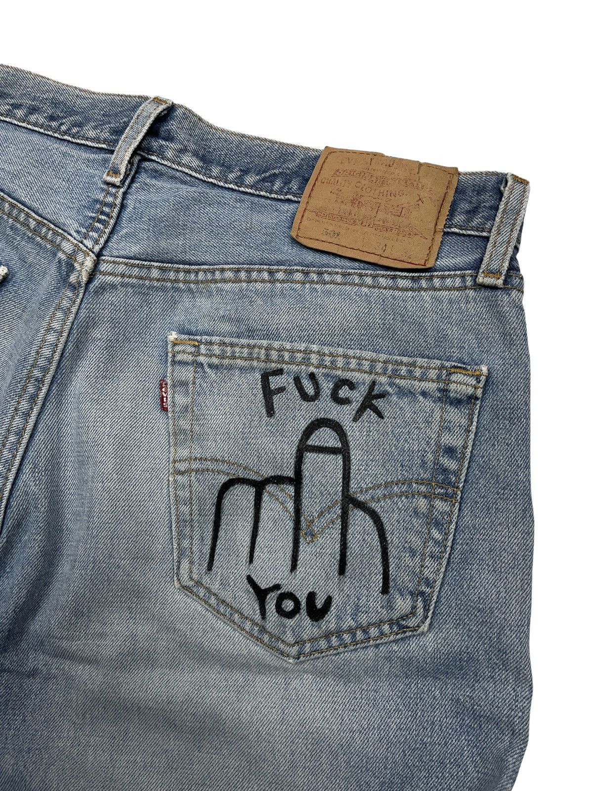 Band Tees Sick GG Allin Custom Hand Made Jeans On Vintage Levi’s 501 Size US 34 / EU 50 - 12 Thumbnail