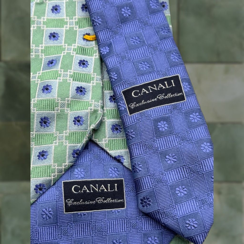 Canali CANALI Neck Tie Geometric Floral 100% Silk Made in Italy Men Multicolor Tie Adults Size Not Specified Size ONE SIZE - 1 Thumbnail